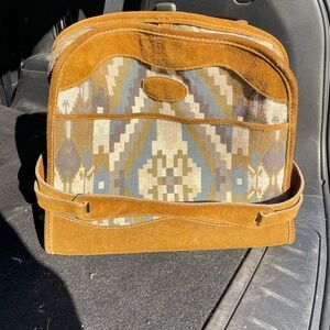Vintage Suede and Tapestry Shoulder Bag